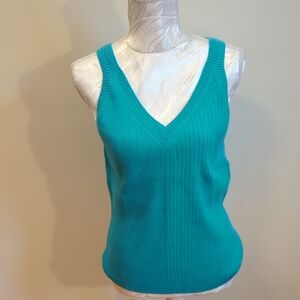 Chic Turquoise V-Neck Sweater for Women